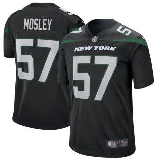 Men's New York Jets CJ Mosley Nike Stealth Black Game Jersey