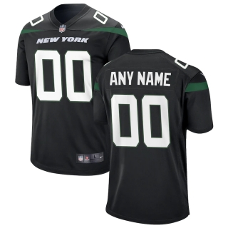 Men's New York Jets Nike Stealth Black Alternate Custom Game Jersey