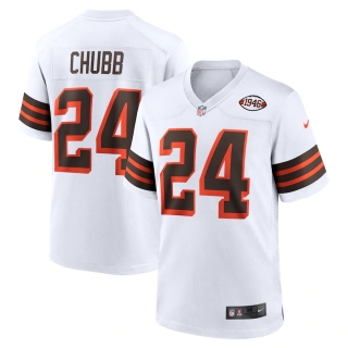 Men's Cleveland Browns Nick Chubb Nike White 1946 Collection Alternate Game Jersey