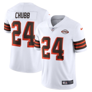 Men's Cleveland Browns Nick Chubb Nike White 1946 Collection Alternate Vapor Limited Jersey