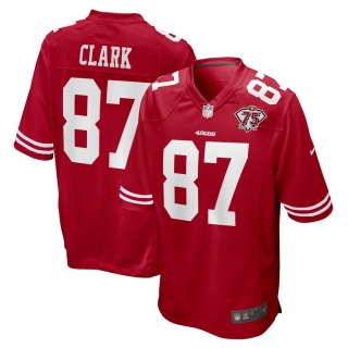 Men's San Francisco 49ers Dwight Clark Nike Scarlet 75th Anniversary Retired Player Game Jersey