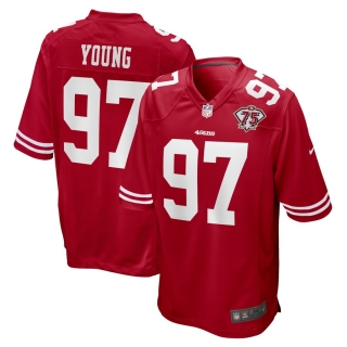 Men's San Francisco 49ers Bryant Young Nike Scarlet 75th Anniversary Game Retired Player Jersey