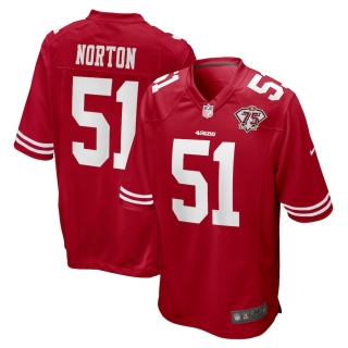 Men's San Francisco 49ers Ken Norton Nike Scarlet 75th Anniversary Game Retired Player Jersey