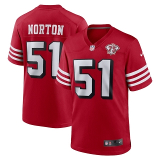 Men's San Francisco 49ers Ken Norton Nike Scarlet 75th Anniversary Alternate Retired Player Game Jersey