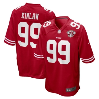 Men's San Francisco 49ers Javon Kinlaw Nike Scarlet 75th Anniversary Player Game Jersey