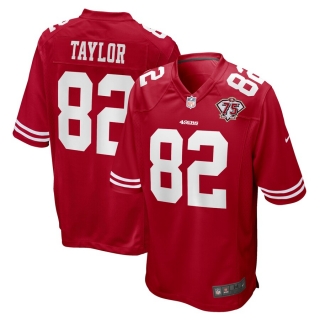 Men's San Francisco 49ers John Taylor Nike Scarlet 75th Anniversary Game Retired Player Jersey