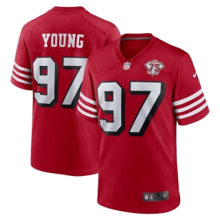 Men's San Francisco 49ers Bryant Young Nike Scarlet 75th Anniversary Alternate Retired Player Game Jersey