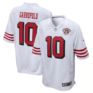 Men's San Francisco 49ers Jimmy Garoppolo Nike White 75th Anniversary 2nd Alternate Game Jersey