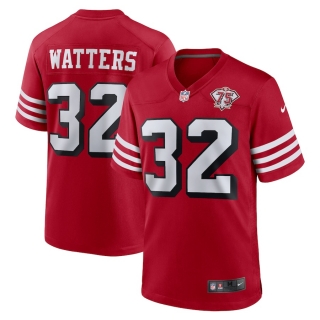 Men's San Francisco 49ers Ricky Watters Nike Scarlet 75th Anniversary Alternate Retired Player Game Jersey