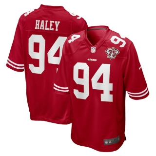 Men's San Francisco 49ers Charles Haley Nike Scarlet 75th Anniversary Retired Player Game Jersey
