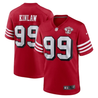 Men's San Francisco 49ers Javon Kinlaw Nike Scarlet 75th Anniversary Alternate Player Game Jersey