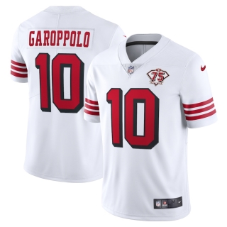 Men's San Francisco 49ers Jimmy Garoppolo Nike White 75th Anniversary 2nd Alternate Vapor Limited Jersey