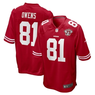 Men's San Francisco 49ers Terrell Owens Nike Scarlet 75th Anniversary Retired Player Game Jersey