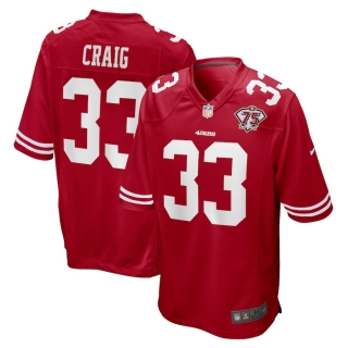 Men's San Francisco 49ers Roger Craig Nike Scarlet 75th Anniversary Game Retired Player Jersey
