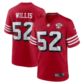 Men's San Francisco 49ers Patrick Willis Nike Scarlet 75th Anniversary Alternate Retired Player Game Jersey