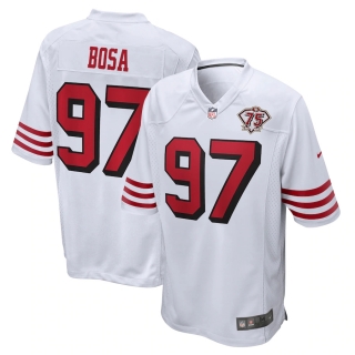 Men's San Francisco 49ers Nick Bosa Nike White 75th Anniversary 2nd Alternate Game Jersey