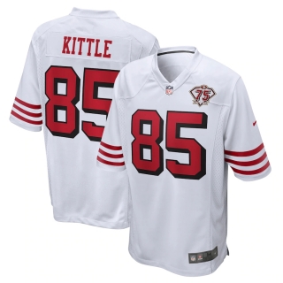 Men's San Francisco 49ers George Kittle Nike White 75th Anniversary 2nd Alternate Game Jersey