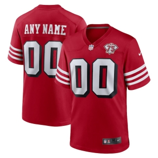 Men's San Francisco 49ers Nike Scarlet 75th Anniversary Alternate Custom Game Jersey