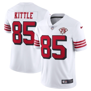 Men's San Francisco 49ers George Kittle Nike White 75th Anniversary 2nd Alternate Vapor Limited Jersey