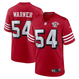 Men's San Francisco 49ers Fred Warner Nike Scarlet 75th Anniversary Alternate Game Player Jersey