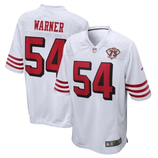 Men's San Francisco 49ers Fred Warner Nike White 75th Anniversary 2nd Alternate Game Jersey