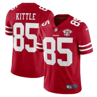 Men's San Francisco 49ers George Kittle Nike Scarlet 75th Anniversary Vapor Limited Jersey