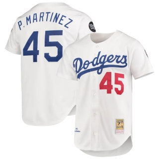Men's Los Angeles Dodgers Pedro Martinez Mitchell & Ness White 1993 Cooperstown Collection Home Authentic Jersey