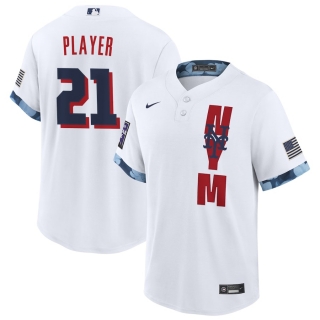 Men's New York Mets Nike White 2021 MLB All-Star Game Custom Replica Jersey