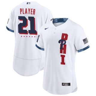 Men's Philadelphia Phillies Nike White 2021 MLB All-Star Game Custom Authentic Jersey