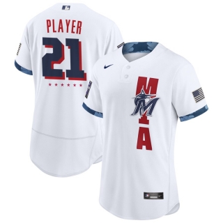 Men's Miami Marlins Nike White 2021 MLB All-Star Game Custom Authentic Jersey