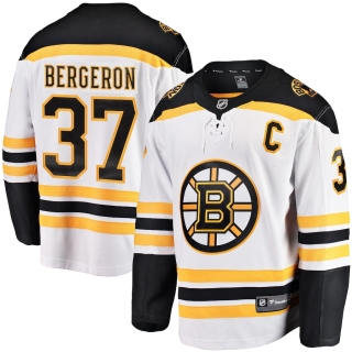 Men's Fanatics Branded Patrice Bergeron White Boston Bruins Away Captain Premier Breakaway Player Jersey