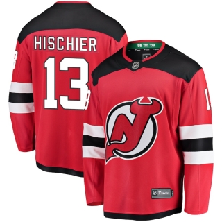 Men's Fanatics Branded Nico Hischier Red New Jersey Devils Breakaway Player Jersey