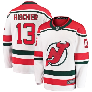 Men's Fanatics Branded Nico Hischier White New Jersey Devils Alternate Breakaway Player Jersey