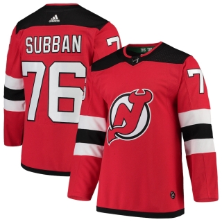 Men's adidas PK Subban Red New Jersey Devils Authentic Player Jersey