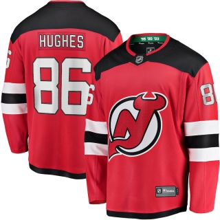 Men's Fanatics Branded Jack Hughes Red New Jersey Devils Home Premier Breakaway Player Jersey