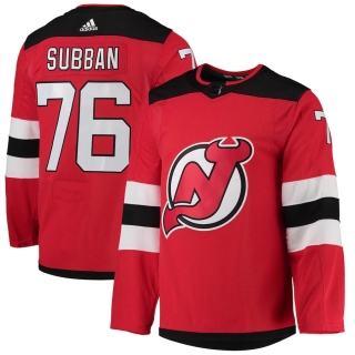 Men's adidas PK Subban Red New Jersey Devils Home Authentic Pro Player Jersey
