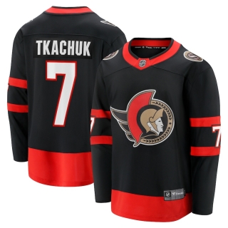Men's Fanatics Branded Brady Tkachuk Black Ottawa Senators 2020-21 Home Premier Breakaway Player Jersey