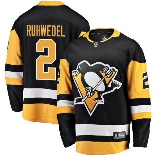 Men's Pittsburgh Penguins Chad Ruhwedel Fanatics Branded Black Home Breakaway Player Jersey