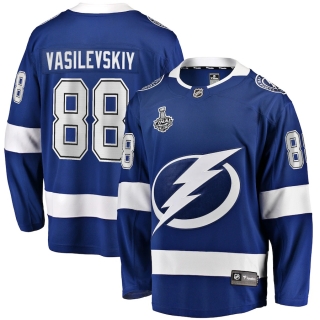 Men's Tampa Bay Lightning Andrei Vasilevskiy Fanatics Branded Blue Home 2021 Stanley Cup Final Bound Breakaway Player Jersey