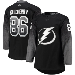 Men's Tampa Bay Lightning Nikita Kucherov adidas Black Alternate Authentic Pro Player Jersey