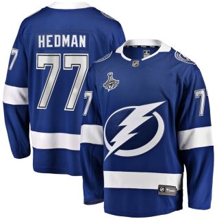 Men's Tampa Bay Lightning Victor Hedman Fanatics Branded Blue 2021 Stanley Cup Champions Home Breakaway Player Jersey