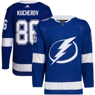 Men's Tampa Bay Lightning Nikita Kucherov adidas Blue Home Primegreen Authentic Pro Player Jersey