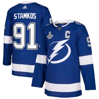 Men's Tampa Bay Lightning Steven Stamkos adidas Blue 2021 Stanley Cup Champions Authentic Player Jersey