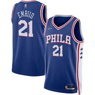 Men's Philadelphia 76ers Joel Embiid Nike Royal 2021-22 Diamond Swingman Jersey - Icon Edition