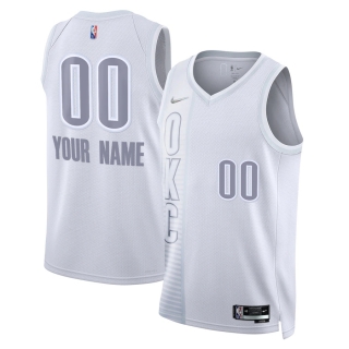 Men's Oklahoma City Thunder Nike White 2021-22 Swingman Custom Jersey - City Edition