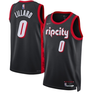 Men's Portland Trail Blazers Damian Lillard Nike Black 2021-22 Swingman Jersey - City Edition