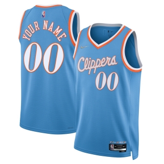 Men's LA Clippers Nike Light Blue 2021-22 Swingman Custom Jersey - City Edition