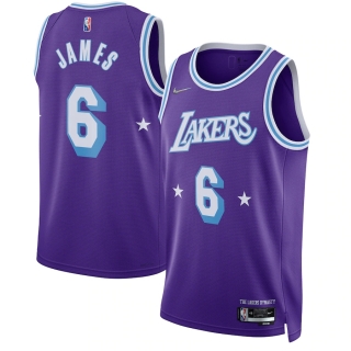 Men's Los Angeles Lakers LeBron James Nike Purple 2021-22 Swingman Jersey - City Edition