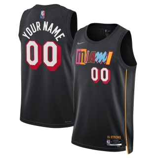 Men's Miami Heat Nike Black 2021-22 Swingman Custom Jersey - City Edition