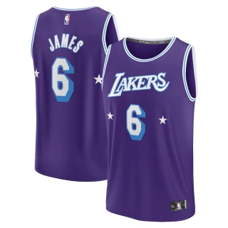 Men's Los Angeles Lakers LeBron James Fanatics Branded Purple 2021-22 Fast Break Replica Jersey - City Edition